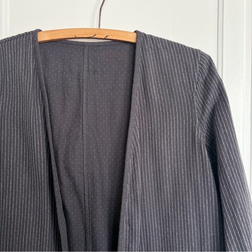 Eileen Fisher • Reversible Organic Cotton Kimono Jacket charcoal grey - Picture 6 of 13